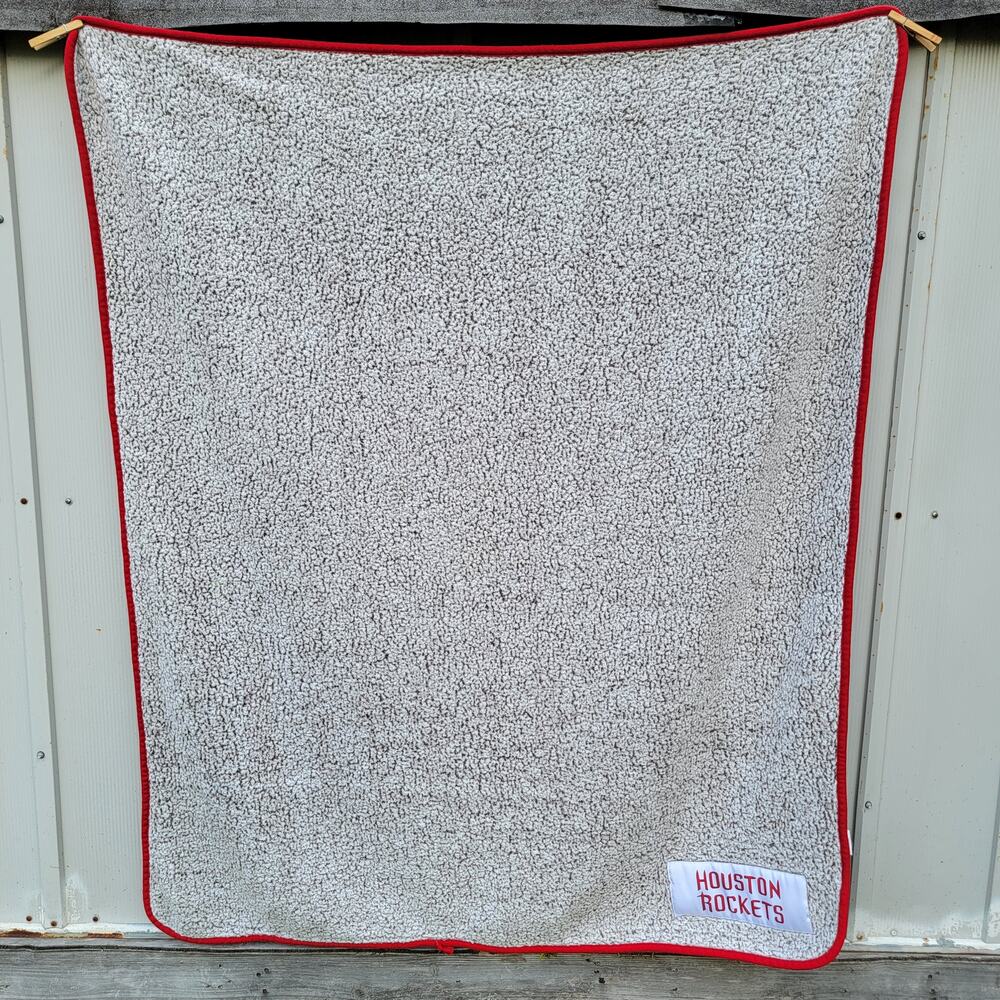 Logo Brands Houston Rockets Grey & White Sherpa Throw 60" x 50"